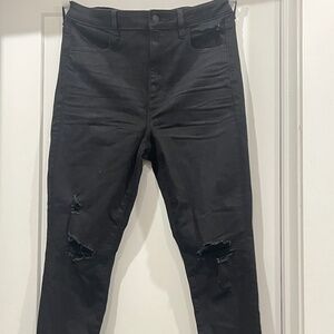 American Eagle Black Ripped Skinny Jeans